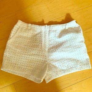 NEXT UK White Cotton Girls Eyelet Shorts